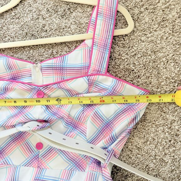 VOODOO VIXEN Vita Rainbow Tartan Fit & Flare Retro Dress XXL - Picture 14 of 15